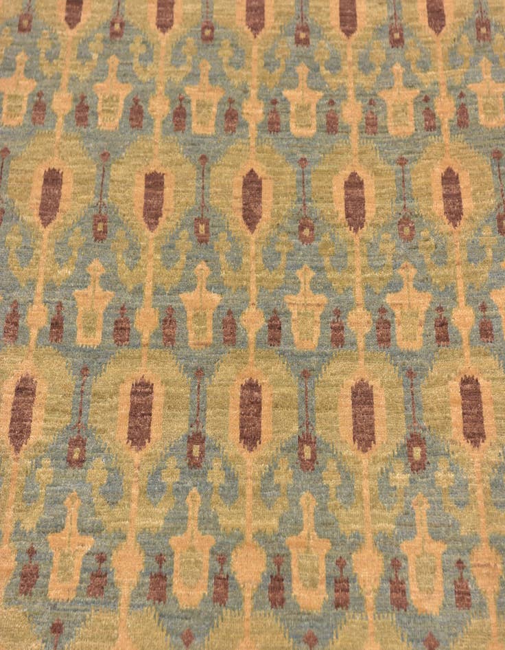 Detail image of  8' x 9' 9  Hand Knotted Ikat Rug