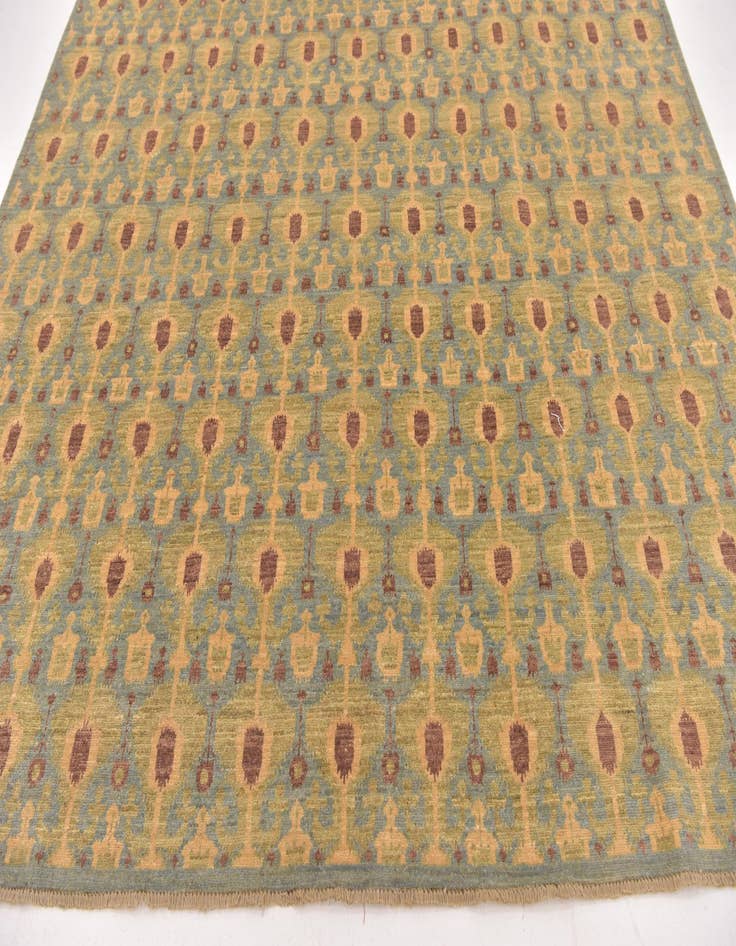 Detail image of  8' x 9' 9  Hand Knotted Ikat Rug