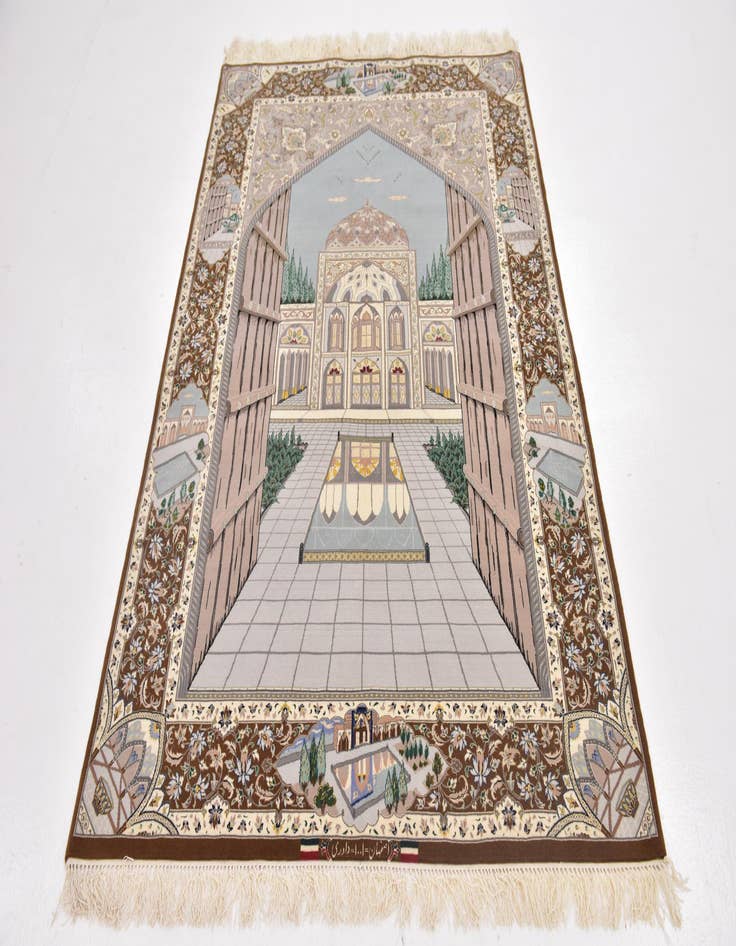 Detail image of  4' 4 x 6' 6  Hand Knotted Isfahan Persian Rug