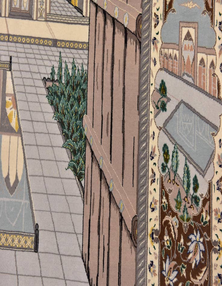 Detail image of  4' 4 x 6' 6  Hand Knotted Isfahan Persian Rug