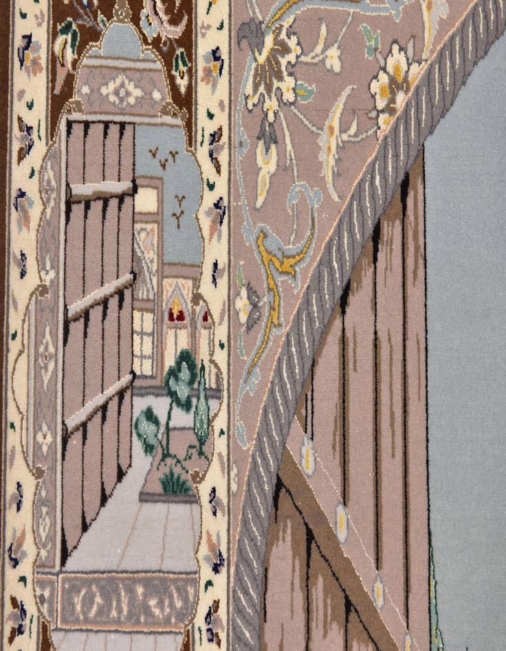 Detail image of  4' 4 x 6' 6  Hand Knotted Isfahan Persian Rug