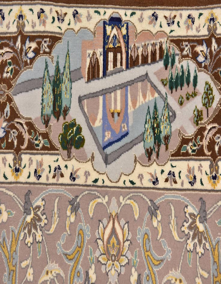 Detail image of  4' 4 x 6' 6  Hand Knotted Isfahan Persian Rug