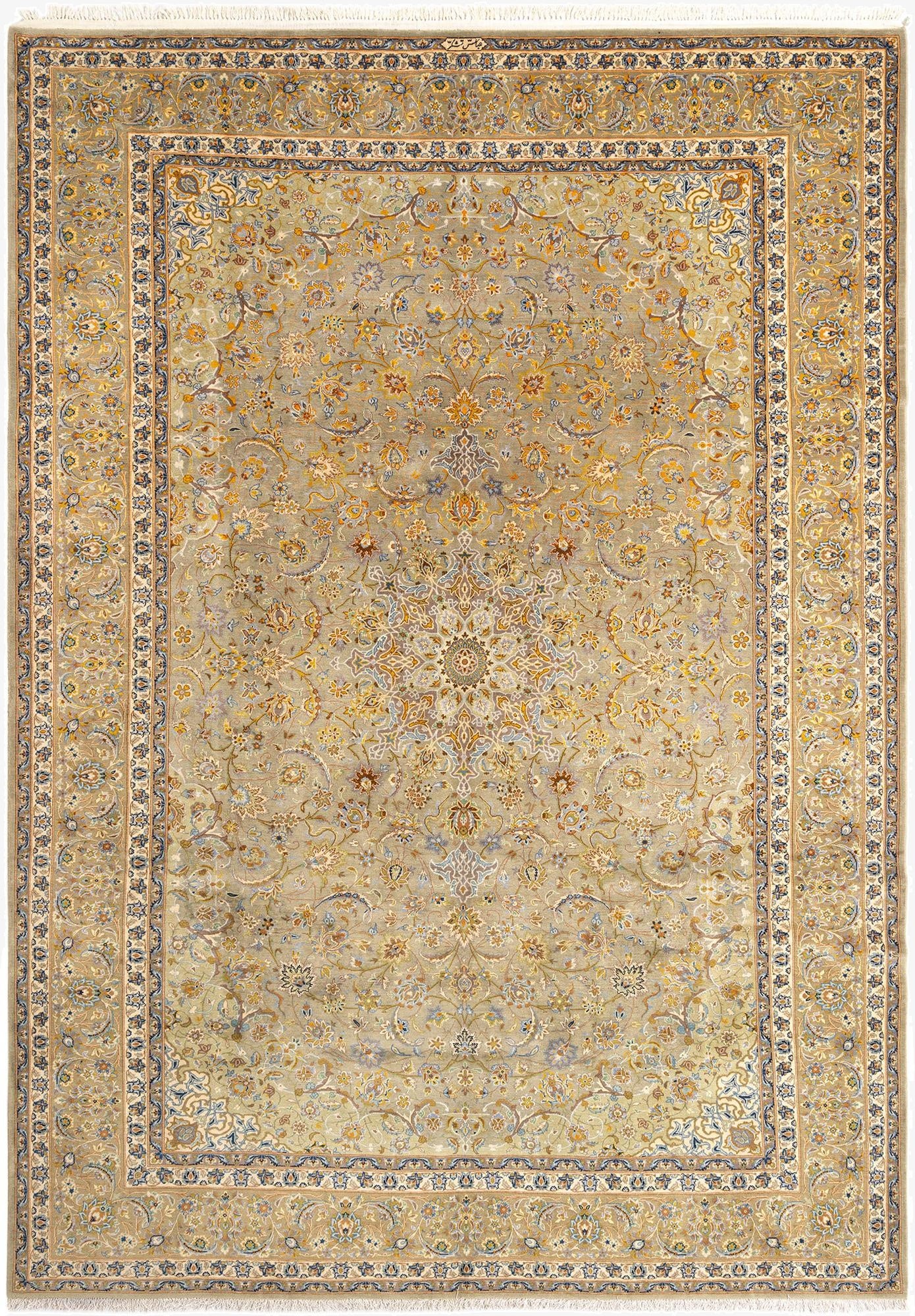  9' 8 x 13' 7 Kashan Wool Rug