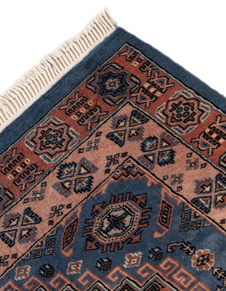 Detail image of  4' 2 x 6' 1  Hand Knotted Kazak Oriental Wool Rug