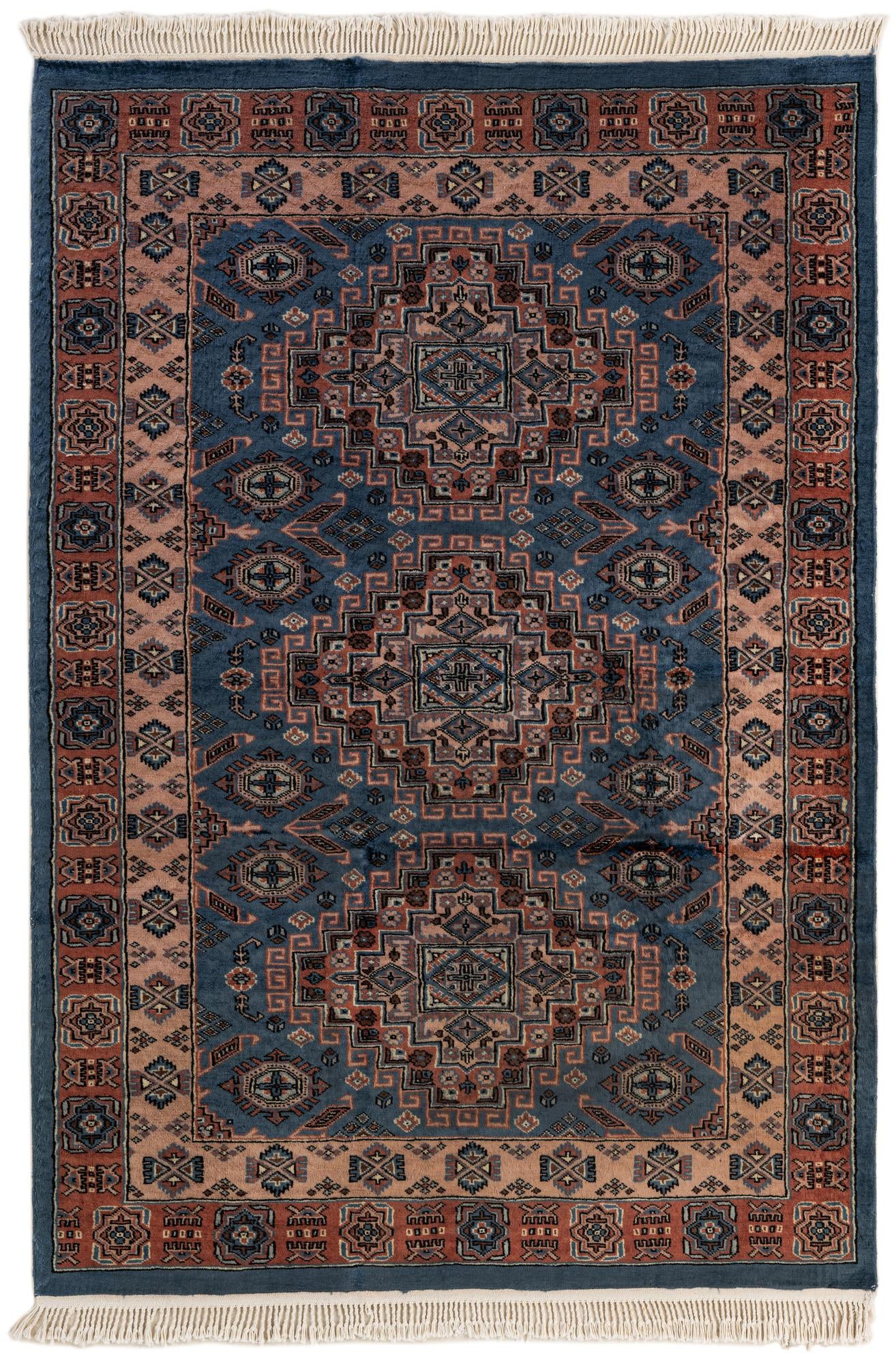  4' 2 x 6' 1  Hand Knotted Kazak Oriental Wool Rug