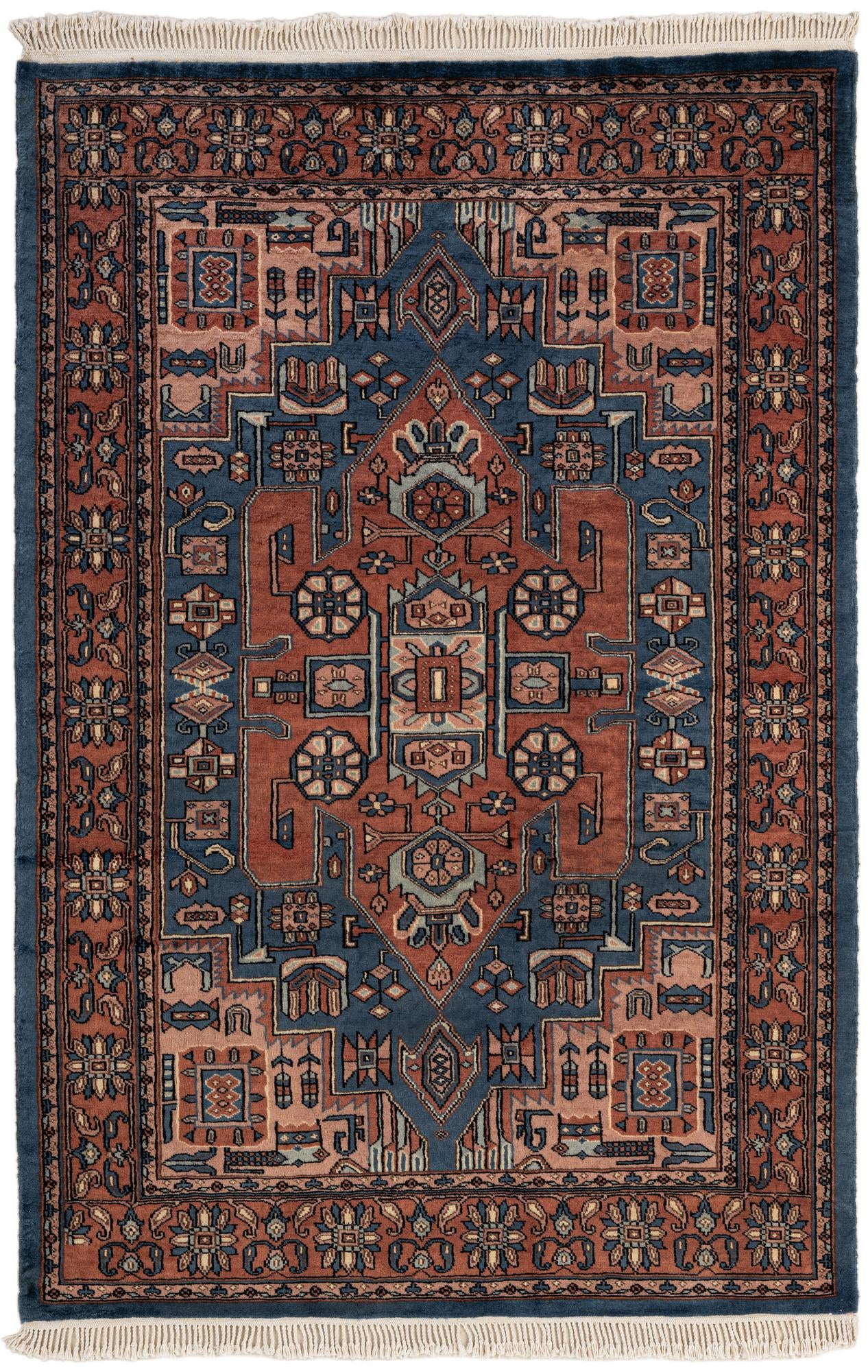  4' 2 x 6' 4  Hand Knotted Kazak Oriental Wool Rug