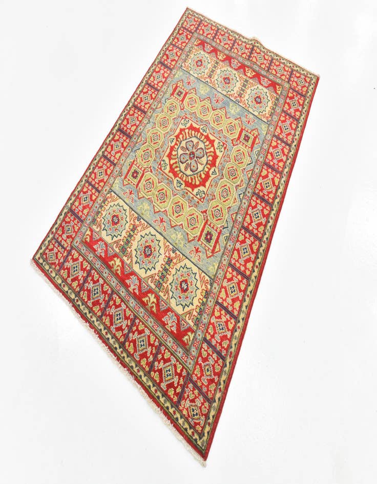 Detail image of  4' x 5' 10  Hand Knotted Kazak Rug