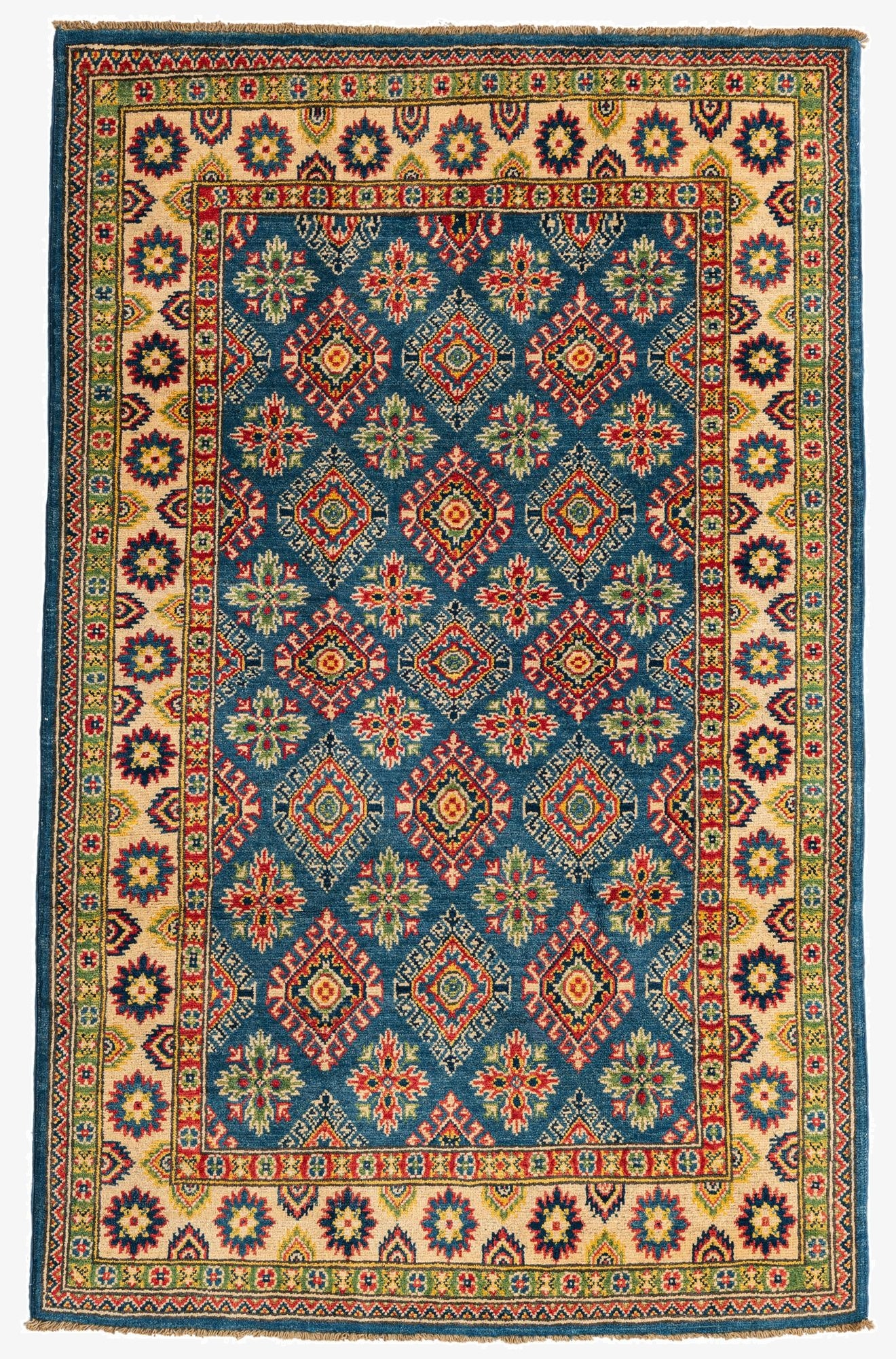  4' x 6' 2  Hand Knotted Kazak Rug