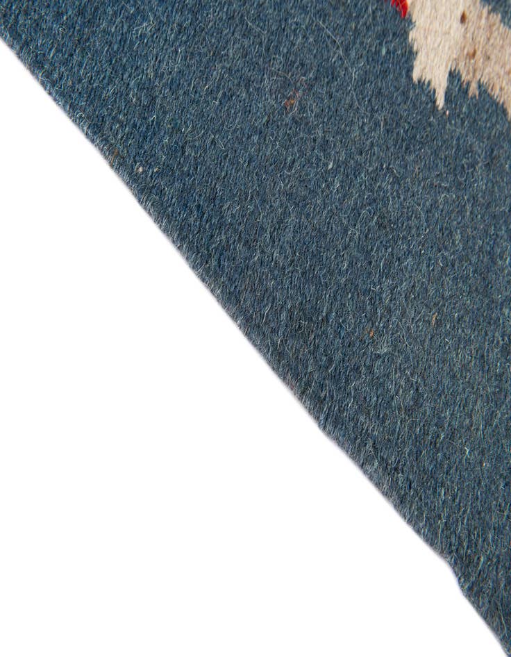 Detail image of  1' 3 x 1' 6  Hand Woven Kilim Dhurrie Wool Rug