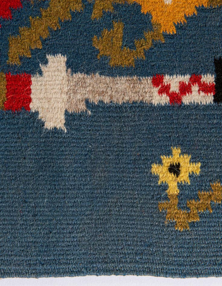 Detail image of  1' 4 x 1' 7  Hand Woven Kilim Dhurrie Wool Rug