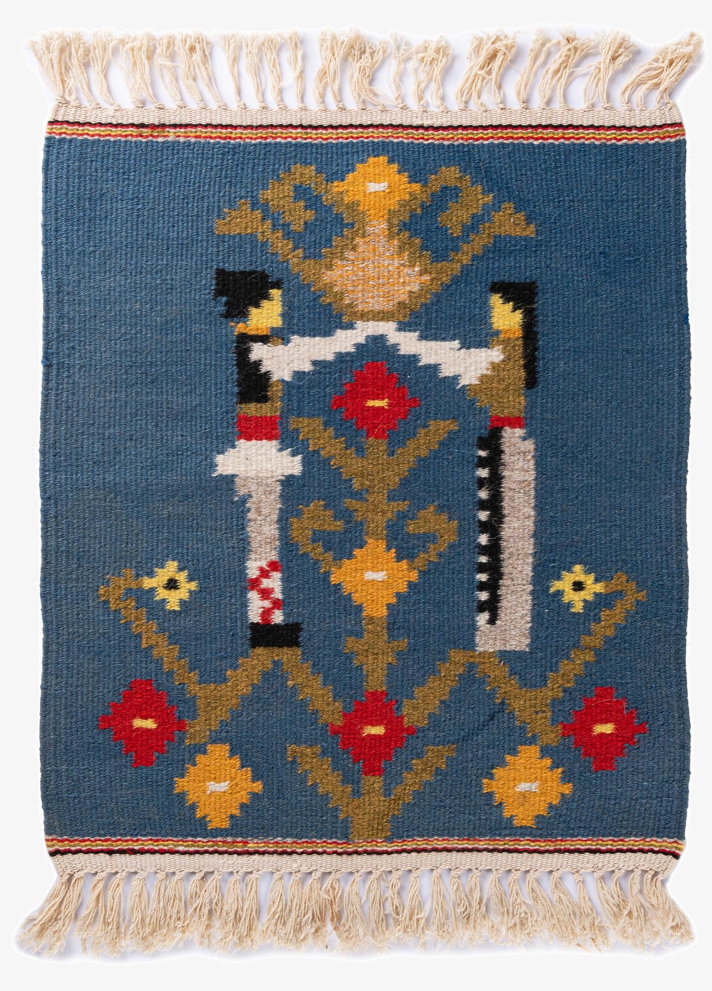  1' 4 x 1' 7  Hand Woven Kilim Dhurrie Wool Rug