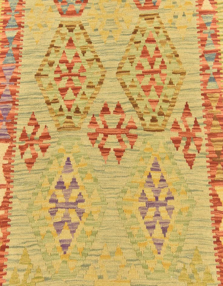 Detail image of  3' 2 x 4' 10  Hand Woven Kilim Maymana Wool Rug