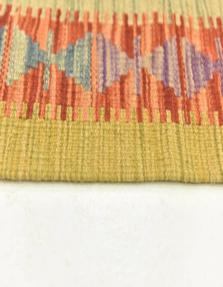 Detail image of  3' 2 x 4' 10  Hand Woven Kilim Maymana Wool Rug