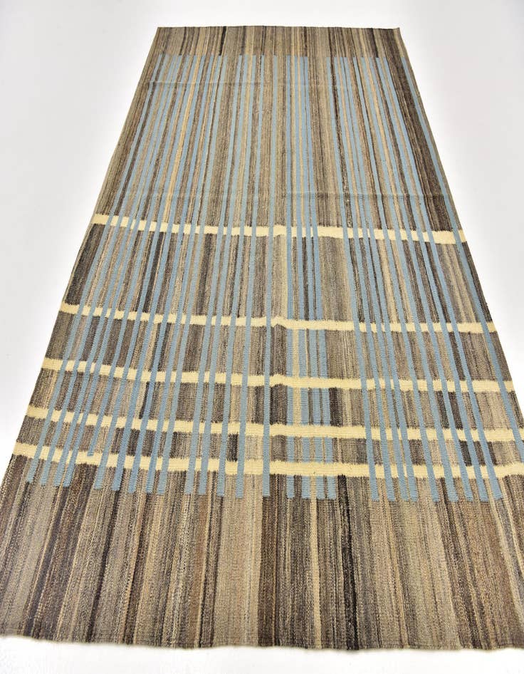 Detail image of  5' 8 x 8' 3  Hand Woven Kilim Modern Wool Rug