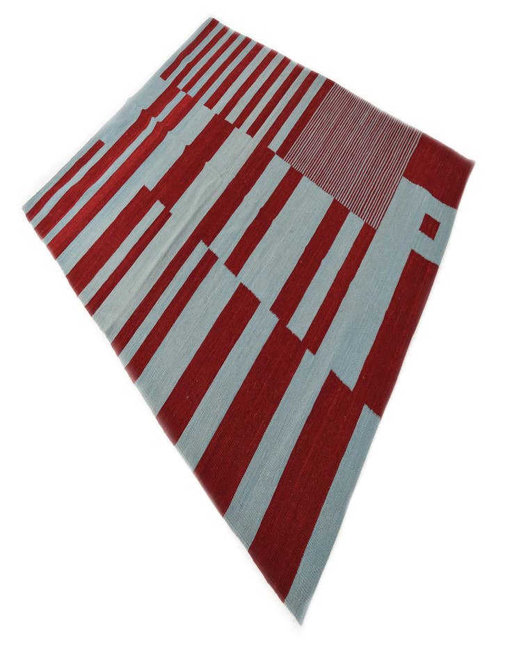 Detail image of  5' 4 x 6' 8  Hand Woven Kilim Modern Wool Rug