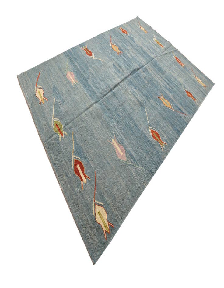 Detail image of  6' 5 x 9' 8  Hand Woven Kilim Modern Wool Rug