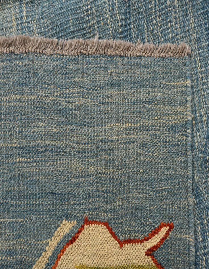 Detail image of  6' 5 x 9' 8  Hand Woven Kilim Modern Wool Rug