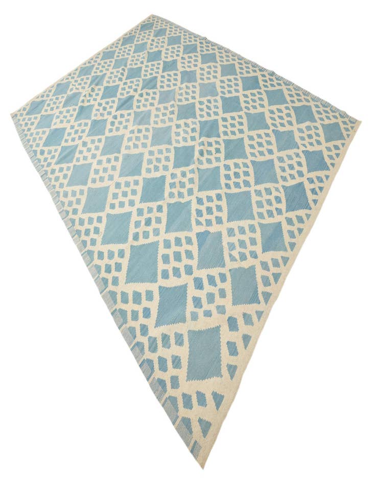 Detail image of  8' 7 x 11' 8  Hand Woven Kilim Modern Wool Rug