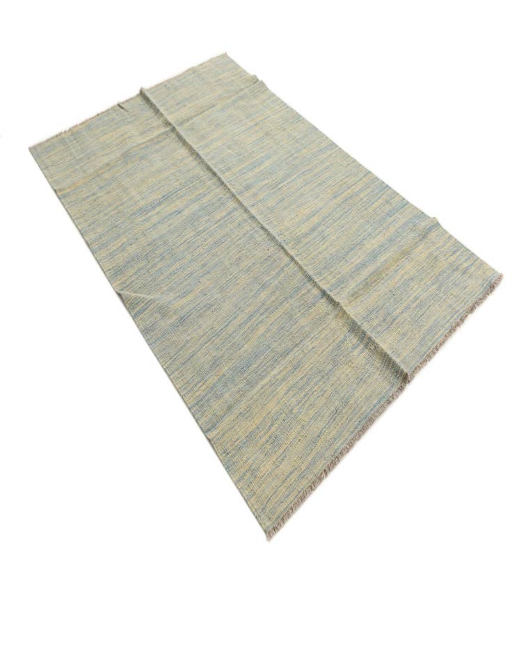 Detail image of  4' 1 x 6'  Hand Woven Kilim Modern Wool Rug