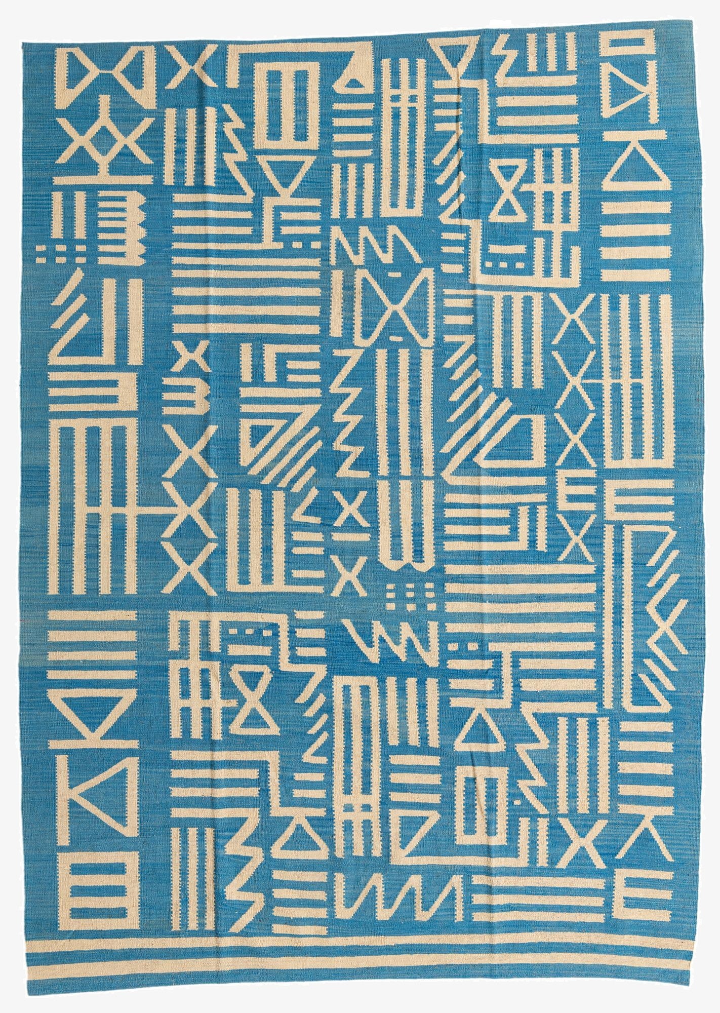  6' 11 x 9' 7  Hand Woven Kilim Modern Wool Rug