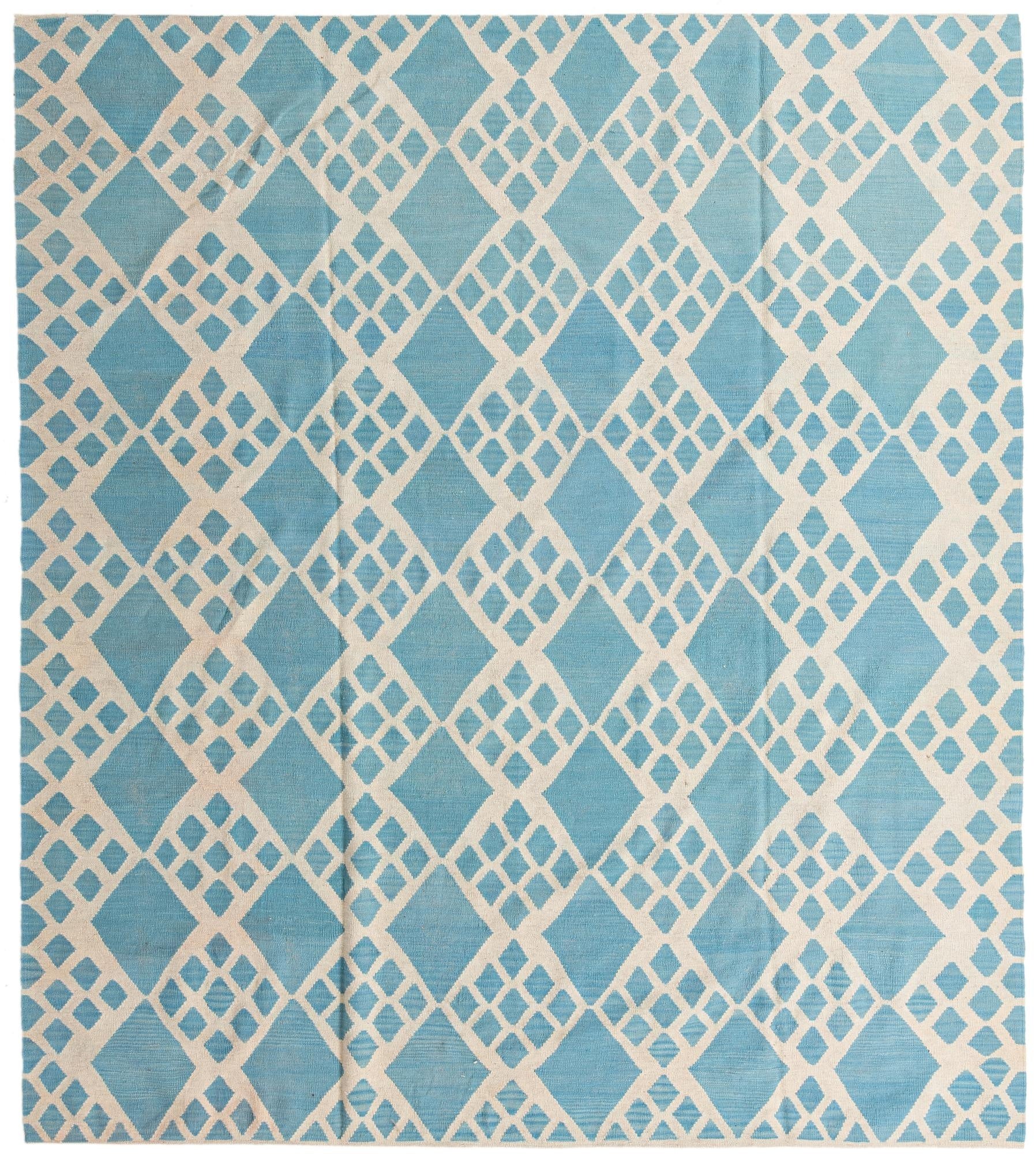  8' 9 x 9' 8  Hand Woven Kilim Modern Wool Rug