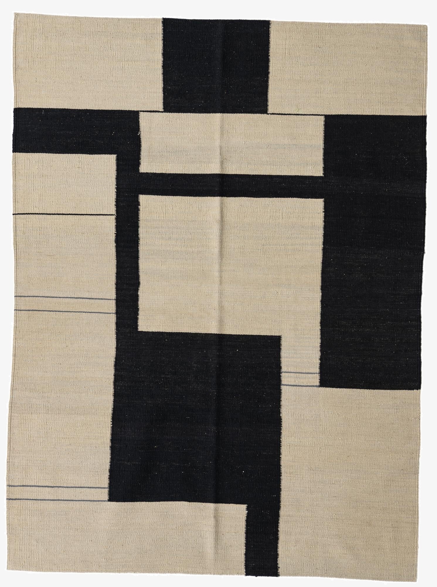  4' 4 x 5' 10  Hand Woven Kilim Modern Wool Rug