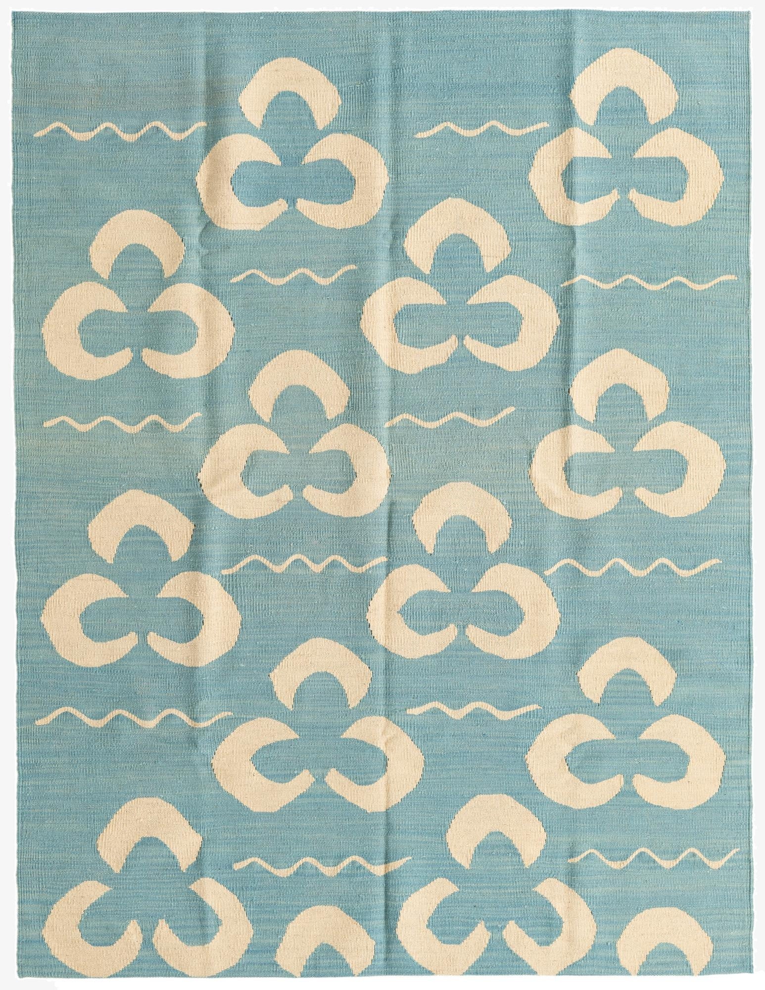  5' x 6' 5  Hand Woven Kilim Modern Wool Rug