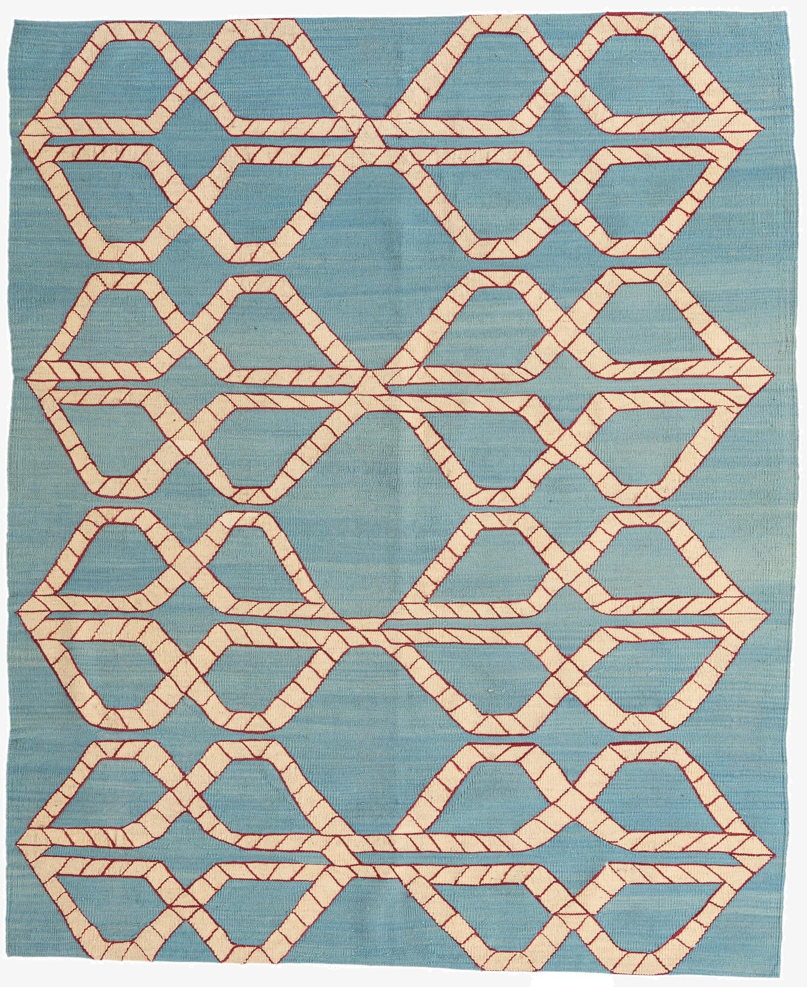  5' 4 x 6' 4  Hand Woven Kilim Modern Wool Rug