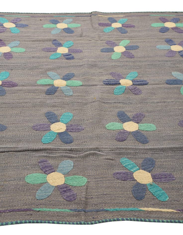 Detail image of  5' 3 x 6' 4  Hand Woven Kilim Suzani Wool Rug