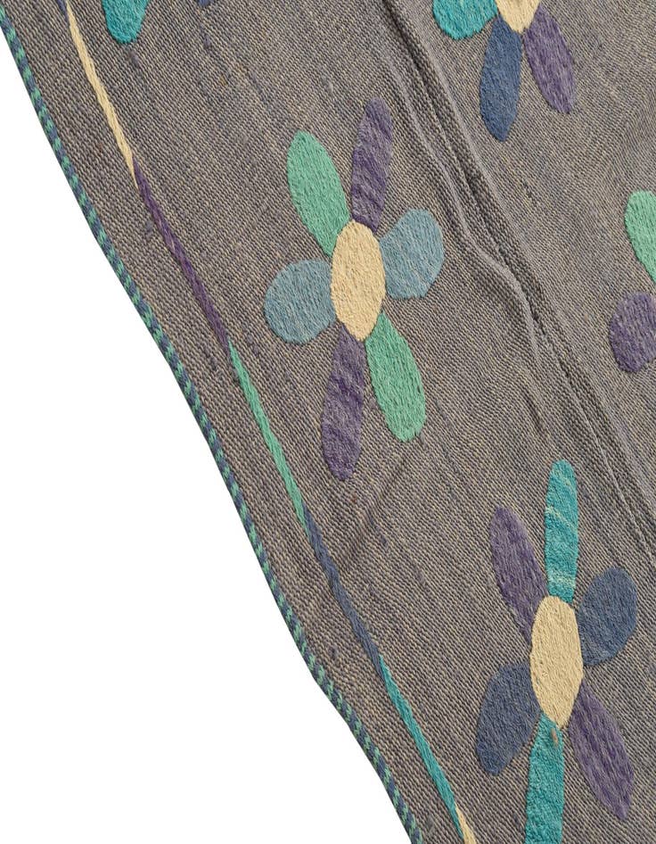 Detail image of  5' 3 x 6' 4  Hand Woven Kilim Suzani Wool Rug