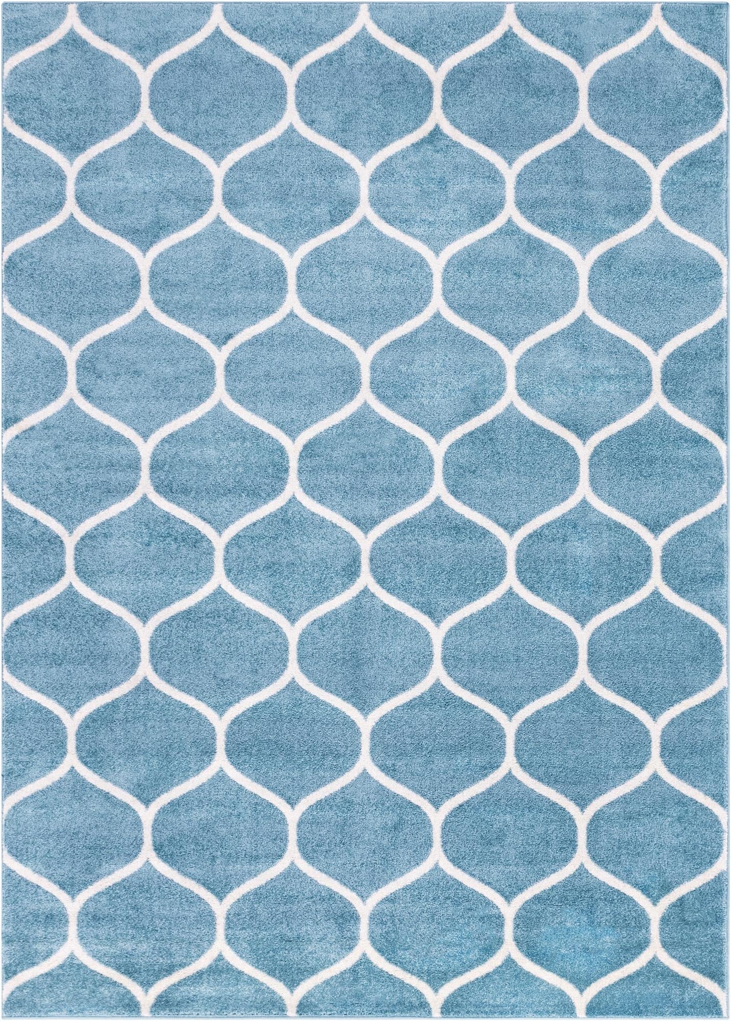  7' 10 x 11' Lattice Frieze Rug