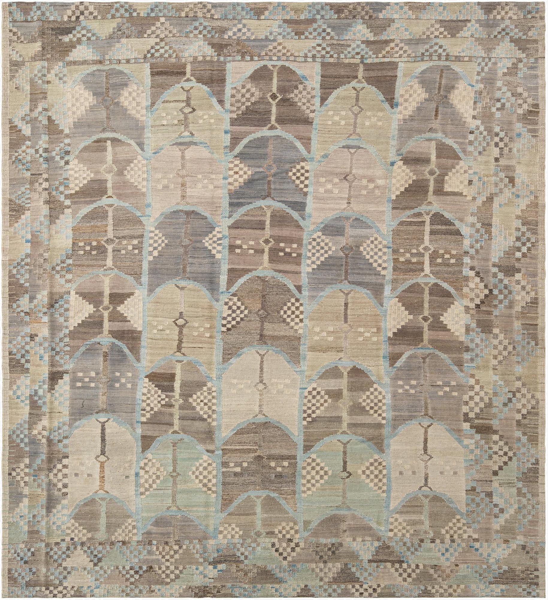  8' 6 x 9' 3  Hand Knotted Marok Kilim Rug
