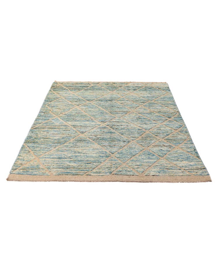 Detail image of  5' 9 x 8' 5  Hand Knotted Moroccan Wool Rug