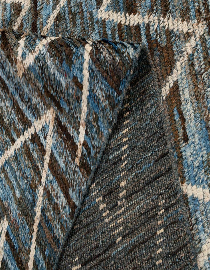 Detail image of  6' 9 x 10' 1  Hand Knotted Moroccan Wool Rug