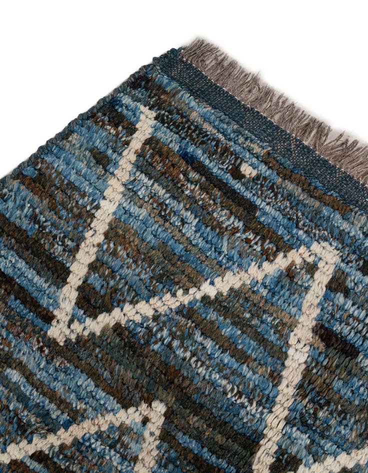 Detail image of  6' 9 x 10' 1  Hand Knotted Moroccan Wool Rug