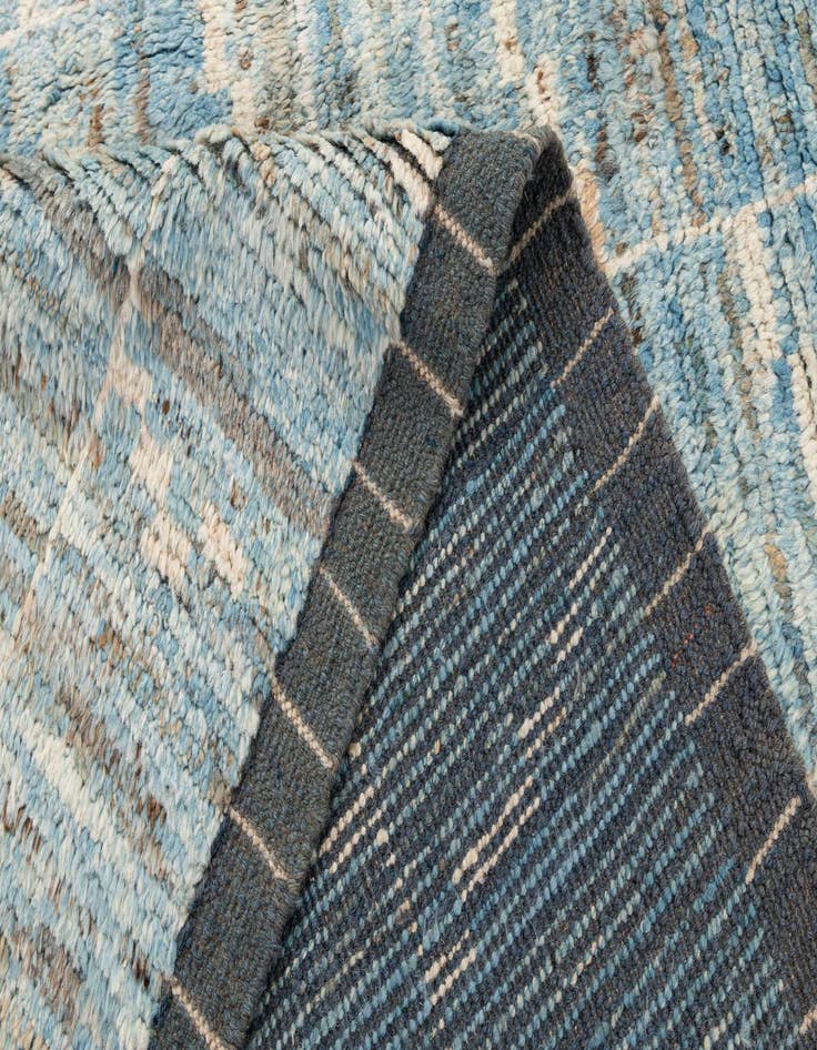 Detail image of  6' 10 x 9' 9  Hand Knotted Moroccan Wool Rug