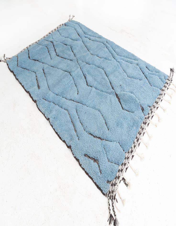 Detail image of  5' 6 x 7' 7  Hand Knotted Moroccan Wool Rug