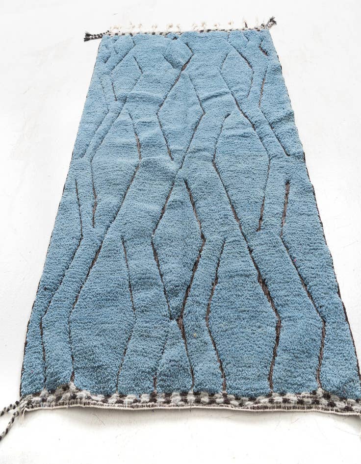 Detail image of  5' 6 x 7' 7  Hand Knotted Moroccan Wool Rug