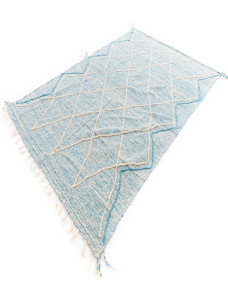 Detail image of  6' 6 x 10'  Hand Knotted Moroccan Wool Rug