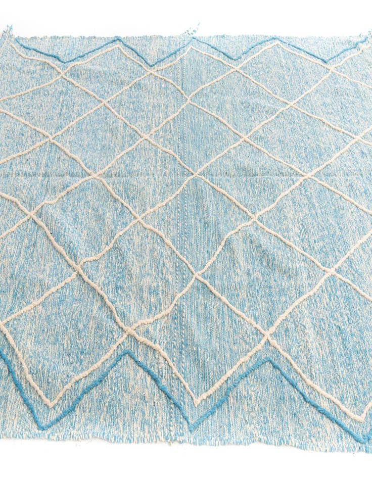 Detail image of  6' 6 x 10'  Hand Knotted Moroccan Wool Rug