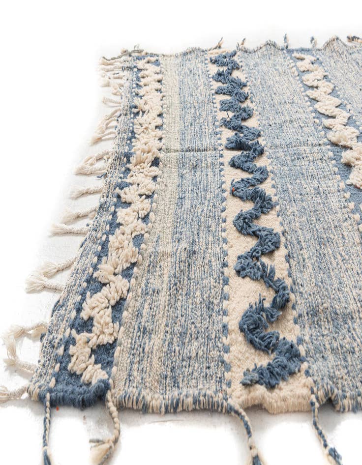 Detail image of  5' 3 x 8'  Hand Knotted Moroccan Wool Rug