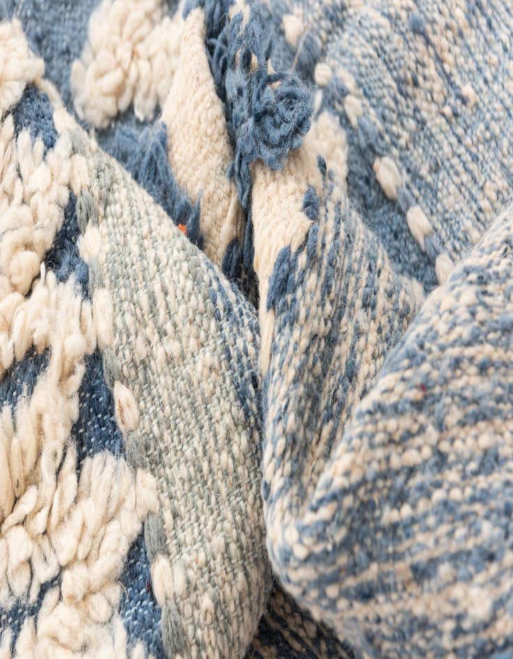 Detail image of  5' 3 x 8'  Hand Knotted Moroccan Wool Rug