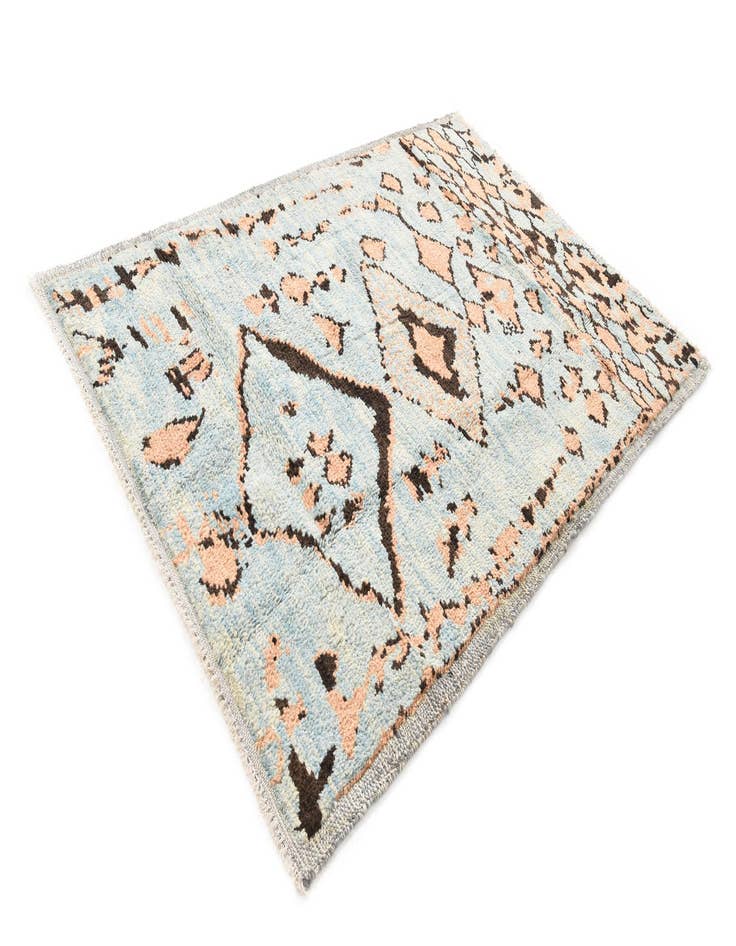 Detail image of  5' 4 x 7' 6  Hand Knotted Moroccan Wool Rug