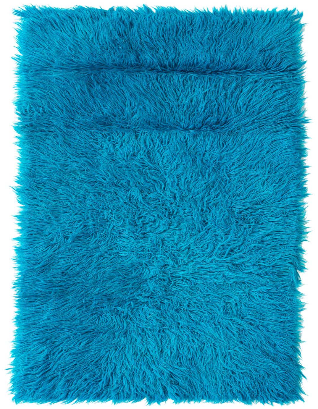 A rectangular 3x5 light blue shag rug with a plush, shaggy texture, suitable for indoor use.