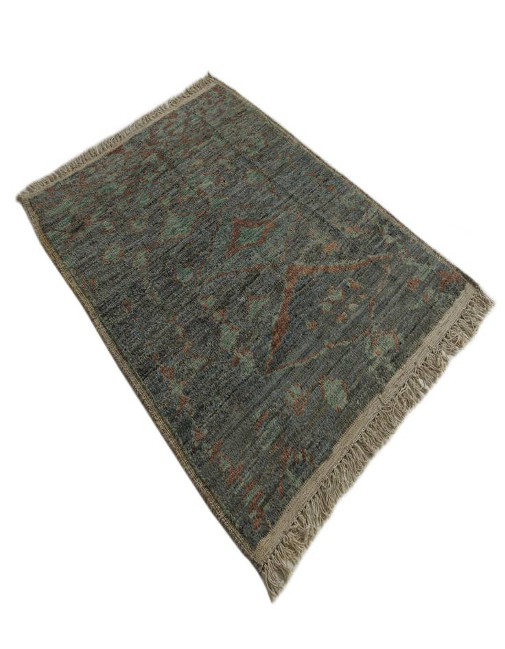 Detail image of  5' 4 x 7' 1  Hand Knotted Moroccan Wool Rug