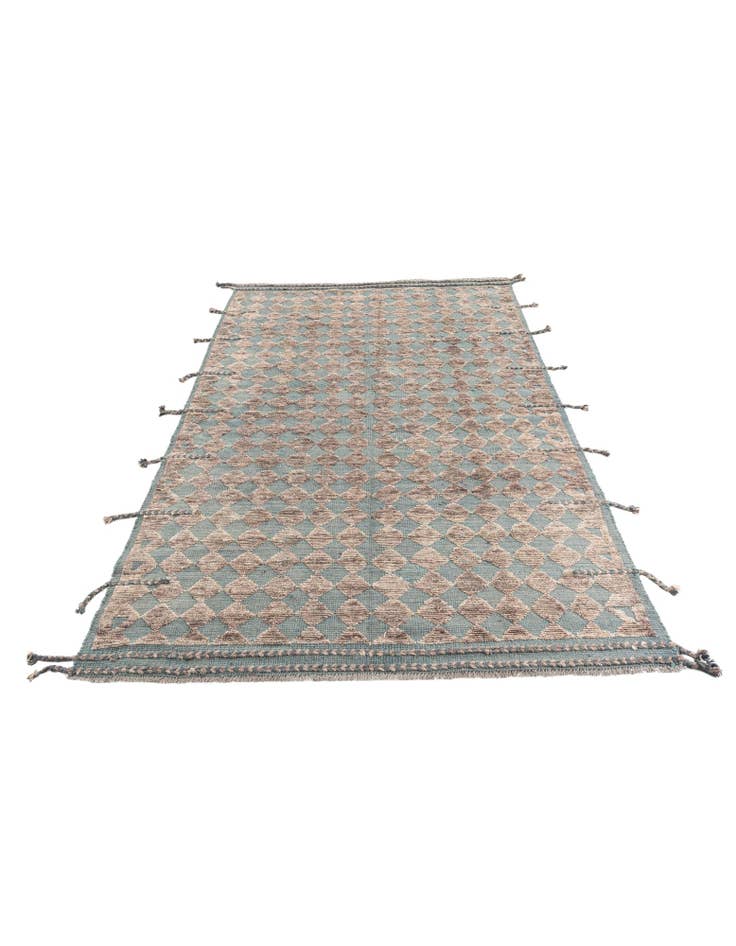 Detail image of  5' 8 x 8'  Hand Knotted Moroccan Wool Rug