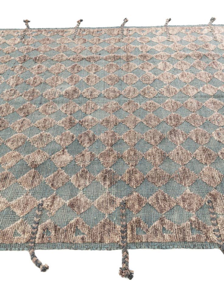 Detail image of  5' 8 x 8'  Hand Knotted Moroccan Wool Rug