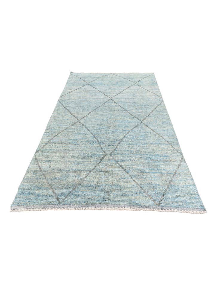 Detail image of  5' 10 x 9' 3  Hand Knotted Moroccan Wool Rug