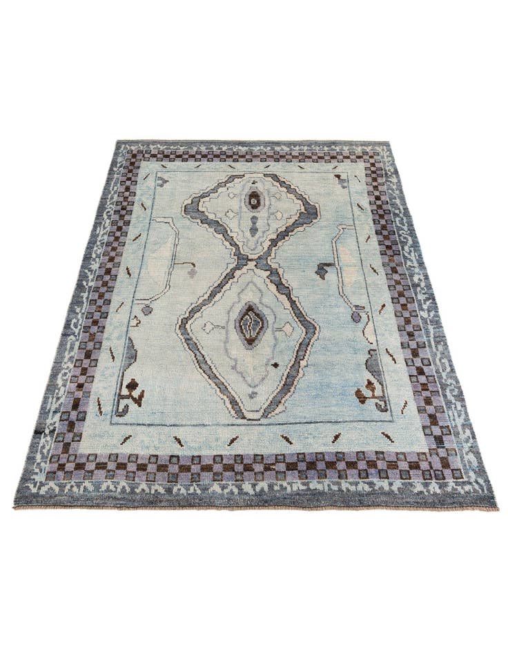 Detail image of  7' 6 x 10' 3  Hand Knotted Moroccan Wool Rug