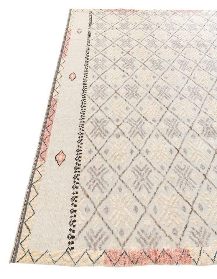 Detail image of  8' 8 x 12' 8  Hand Knotted Moroccan Wool Rug